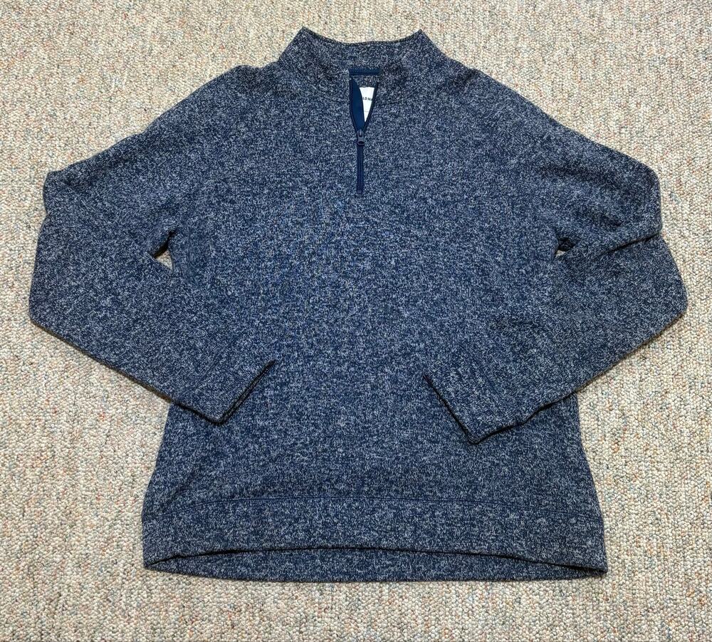 Old Navy Blue Marled Quarter-Zip Pullover Sweater Size Extra Large